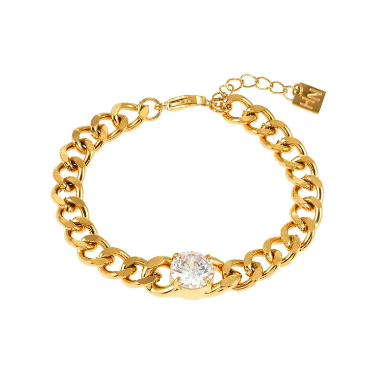 Hackney Nine Hackney Nine - JATDAL Link Bracelet w/Dazzling Moissanite G