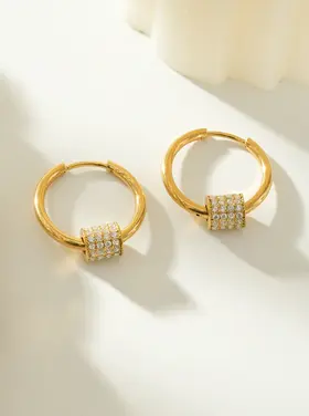 Hackney Nine Hackney Nine - DUNIYA Mini Hoop w Zirconia Stones G