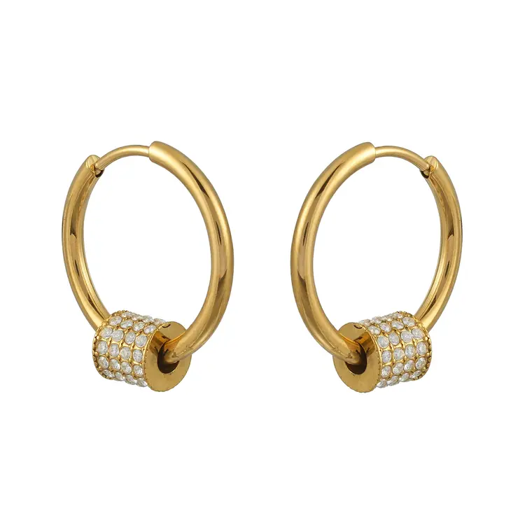 Hackney Nine Hackney Nine - DUNIYA Mini Hoop w Zirconia Stones G