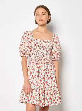 Apricot Apricot - Puff Slv Mini Poplin Dress