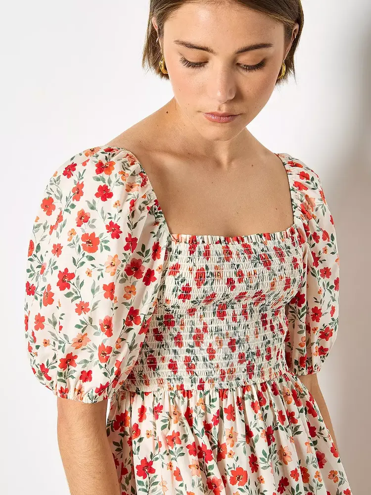 Apricot Apricot - Puff Slv Mini Poplin Dress