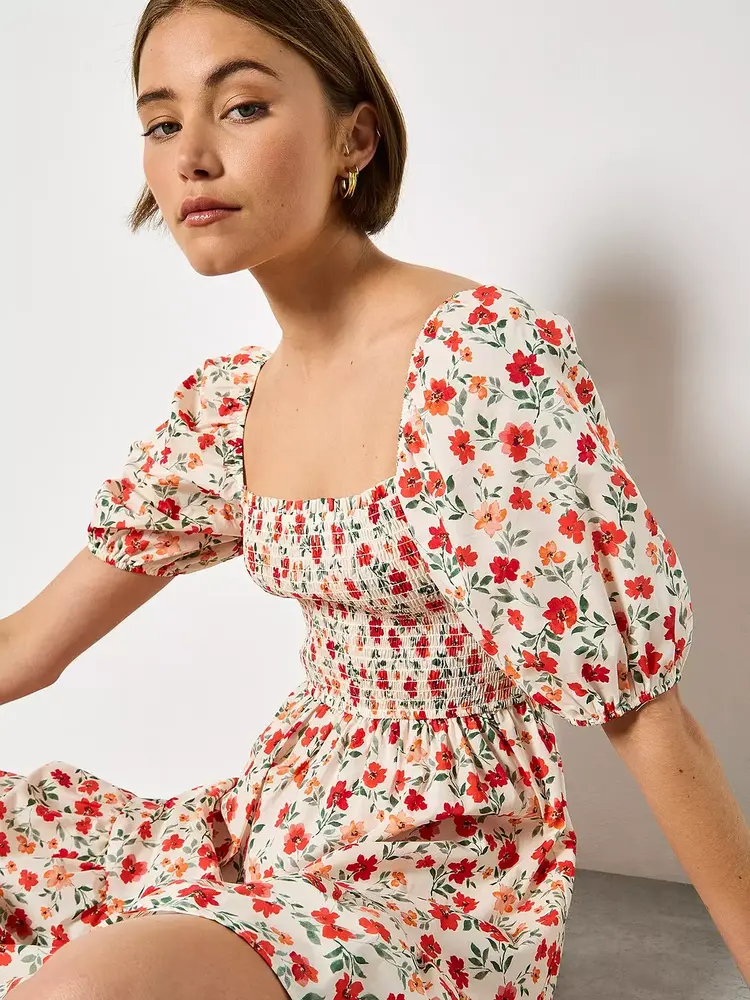 Apricot Apricot - Puff Slv Mini Poplin Dress