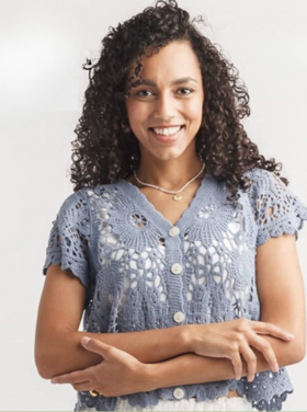 Papillon Papillon - SS Crochet Button Front Top