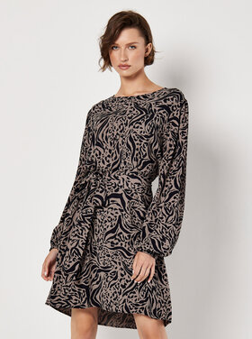 Apricot Apricot - Leopard & Zebra Belted Shift Dress