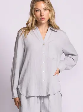 Pink Martini Pink Martini - LS Collared Button Down Top