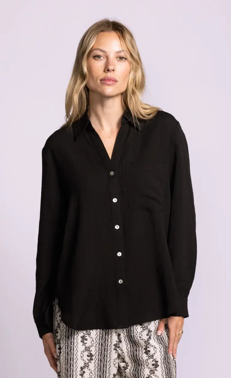 Pink Martini Pink Martini - LS Collared Button Down Top