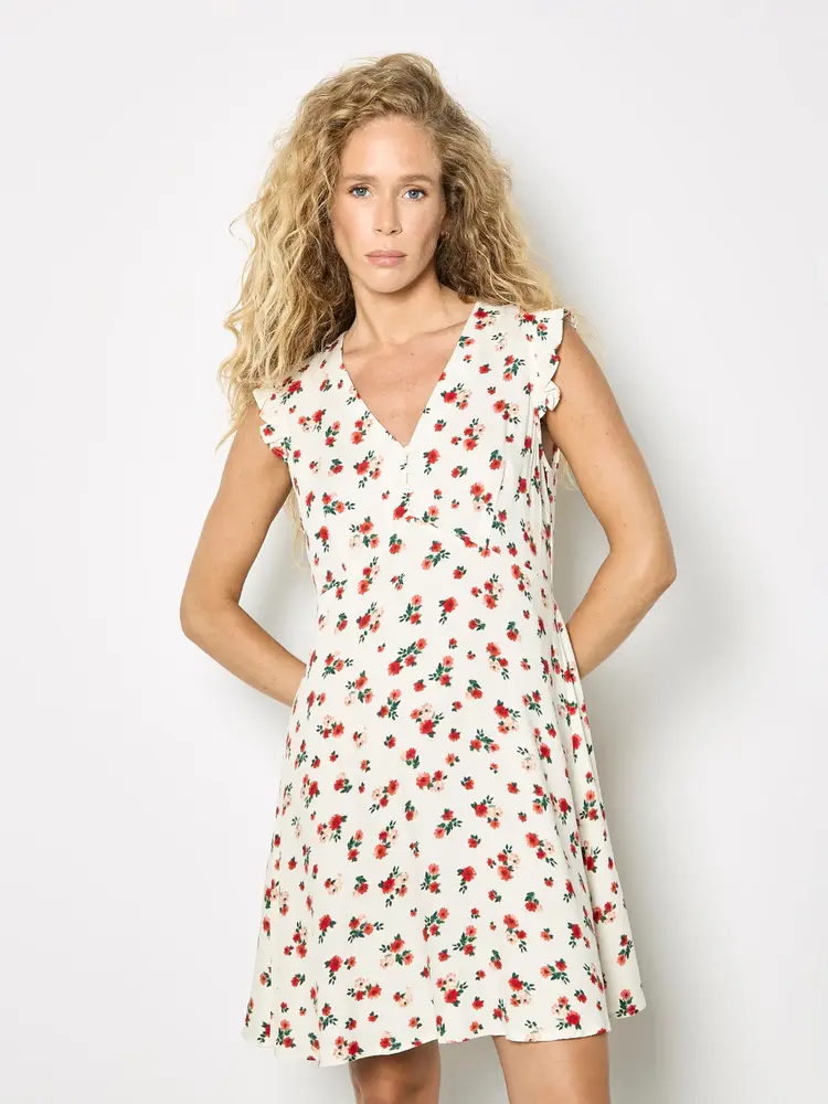 Apricot Apricot - Empire Frill Slv Ditsy Mini Dress