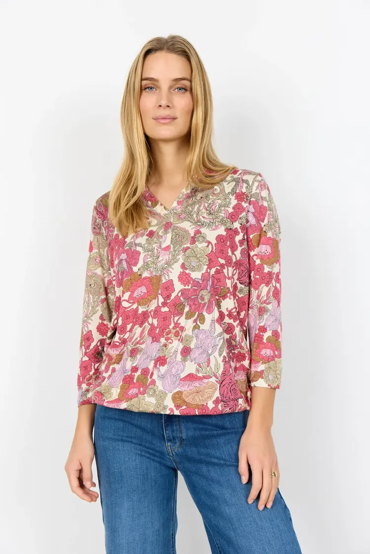 Soya Concept Soya Concept - FELICITY 536 Printed 3/4 Slv Top