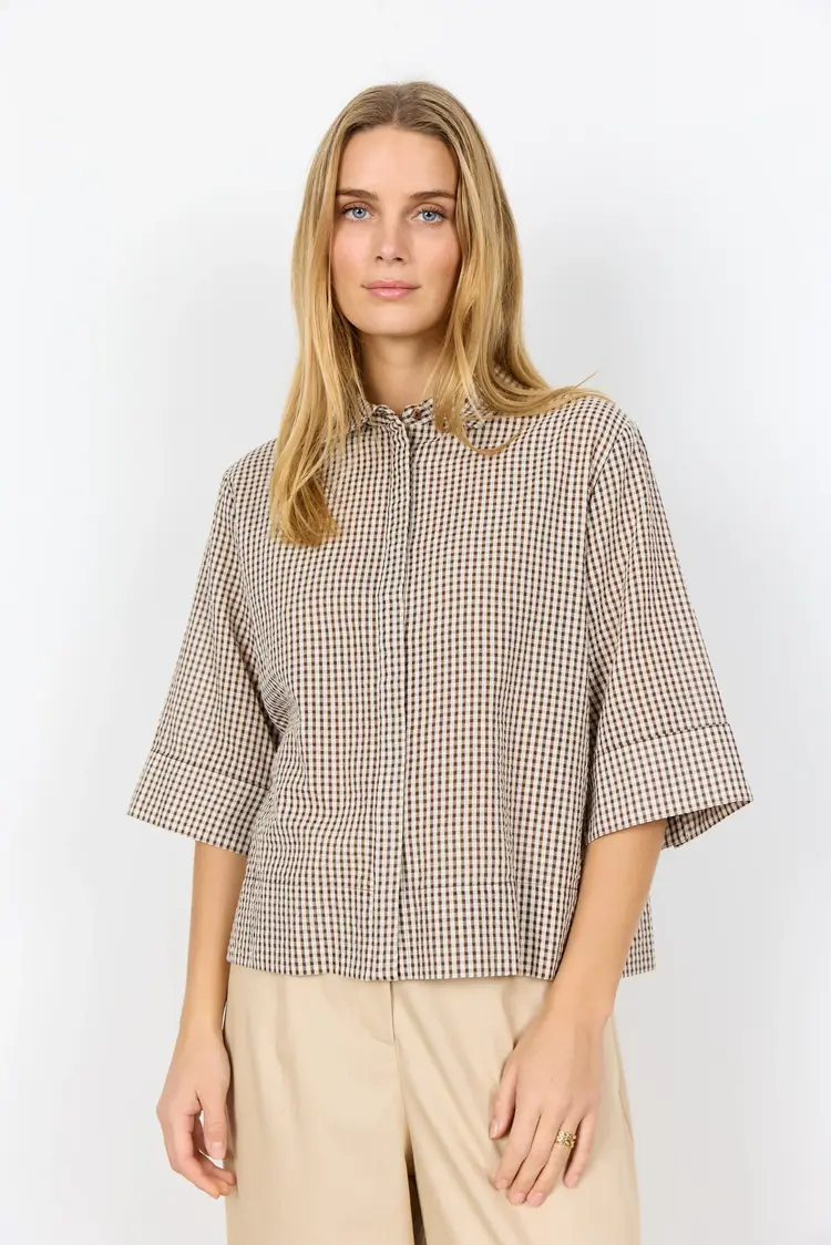 Soya Concept Soya Concept - CANELITA 1 SS  Plaid Top