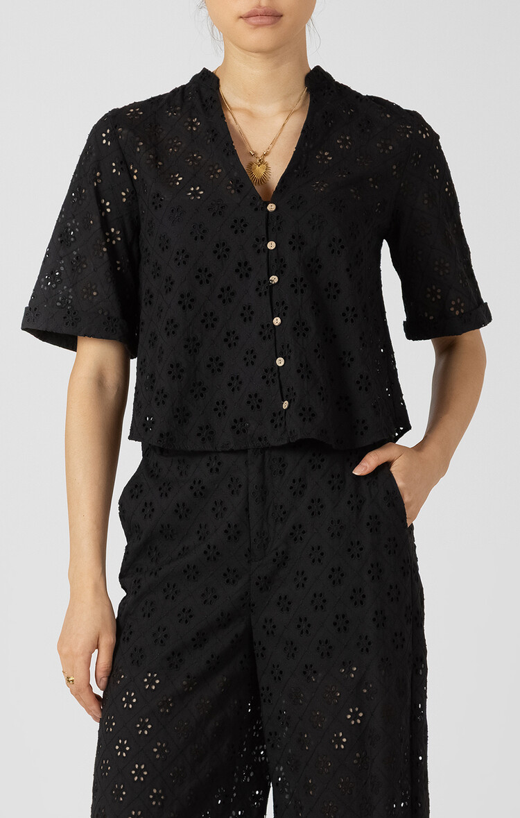 Black Tape Black Tape -  SS Cutwork Embroidery Top