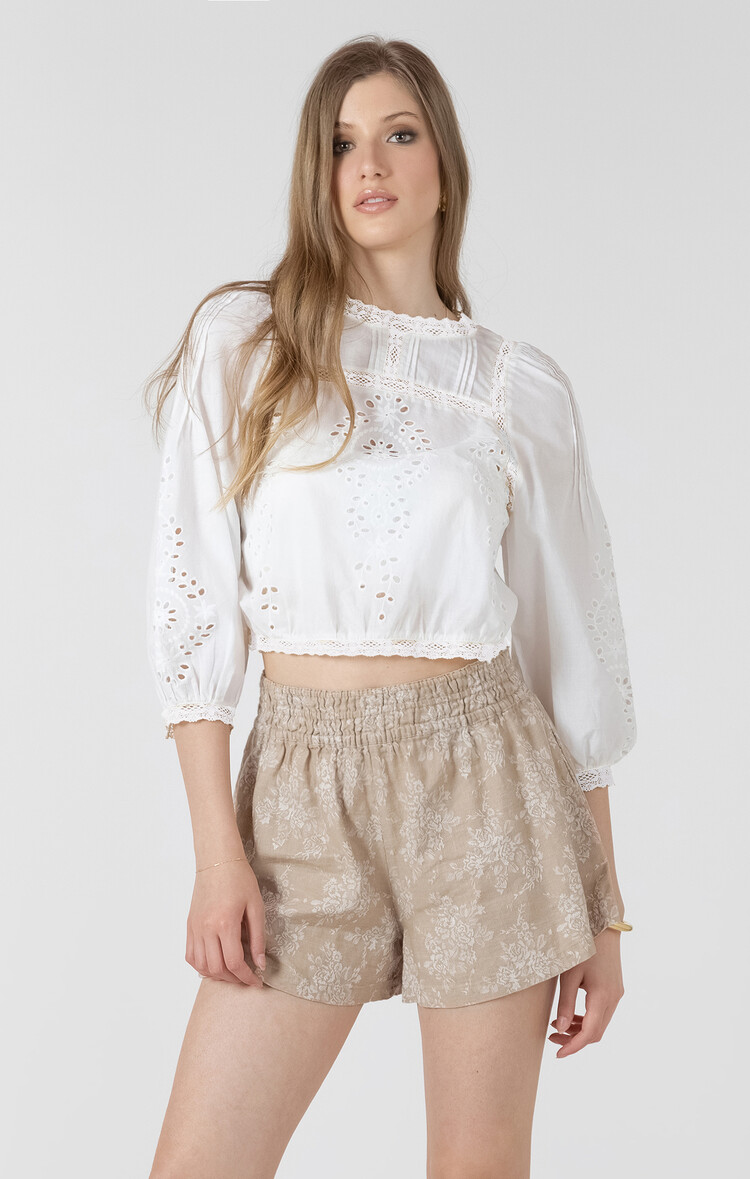 Black Tape Black Tape - LS  Eyelet Lace Detailed Top