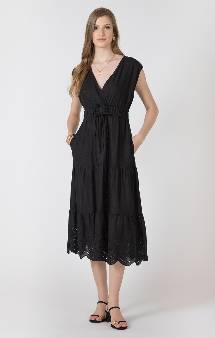 Black Tape Black Tape - Eyelet Tie Waist Dress