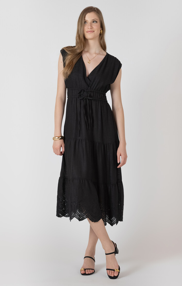 Black Tape Black Tape - Eyelet Tie Waist Dress