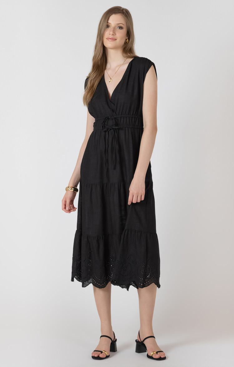Black Tape Black Tape - Eyelet Tie Waist Dress