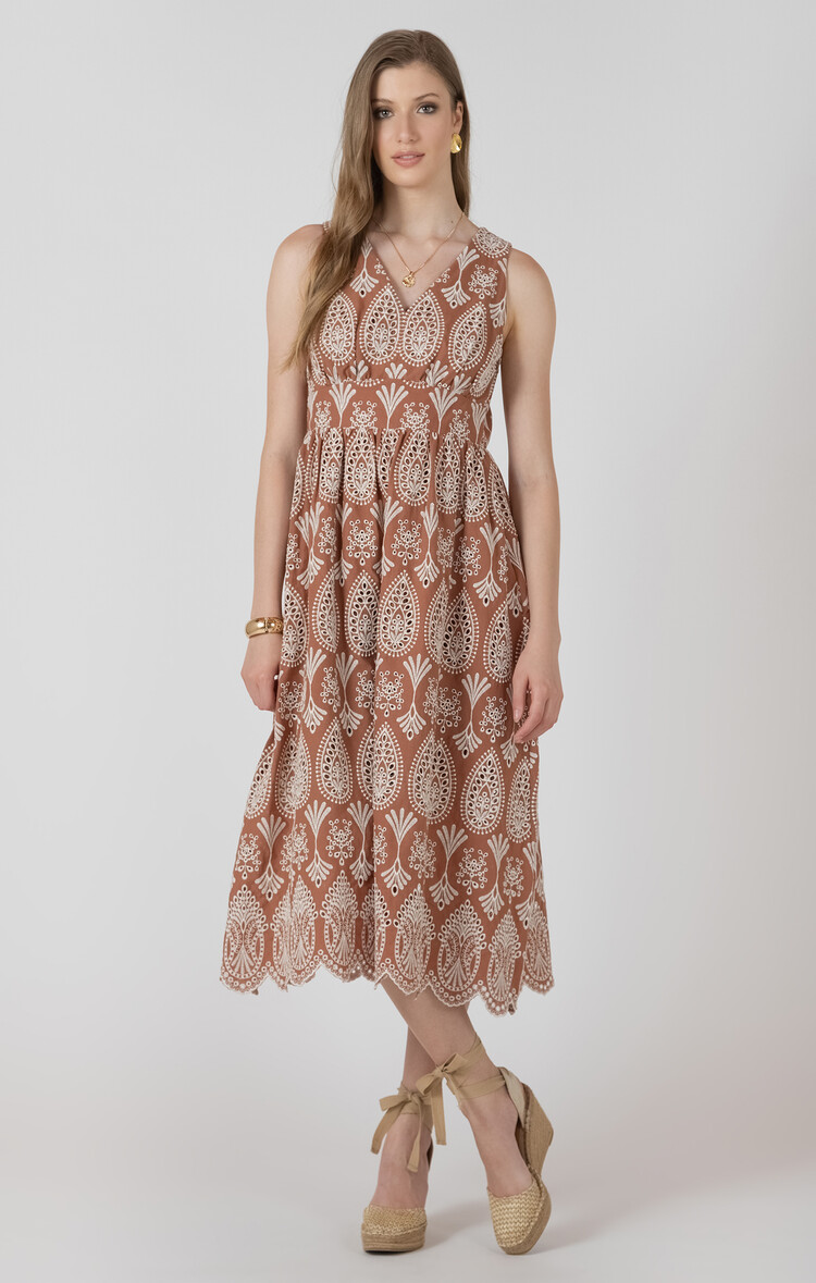 Black Tape Black Tape - V-Neck Eyelet Dress