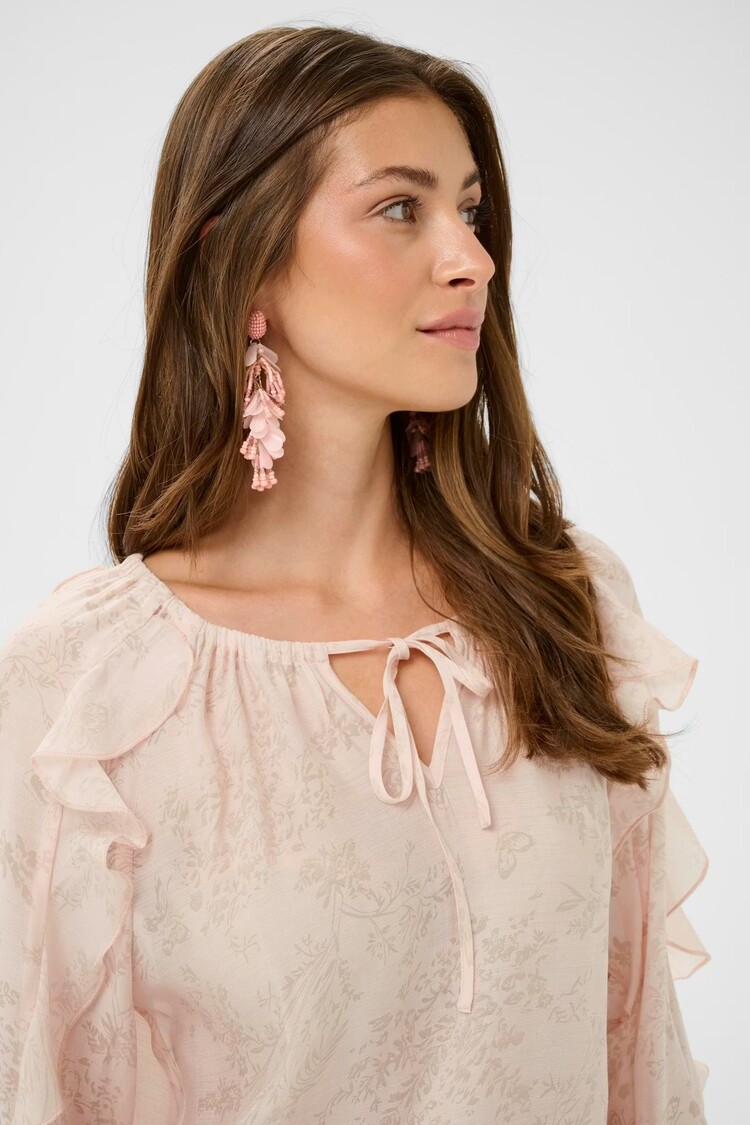 Cream Cream - AMY 3/4 Ruffled Slv Blouse