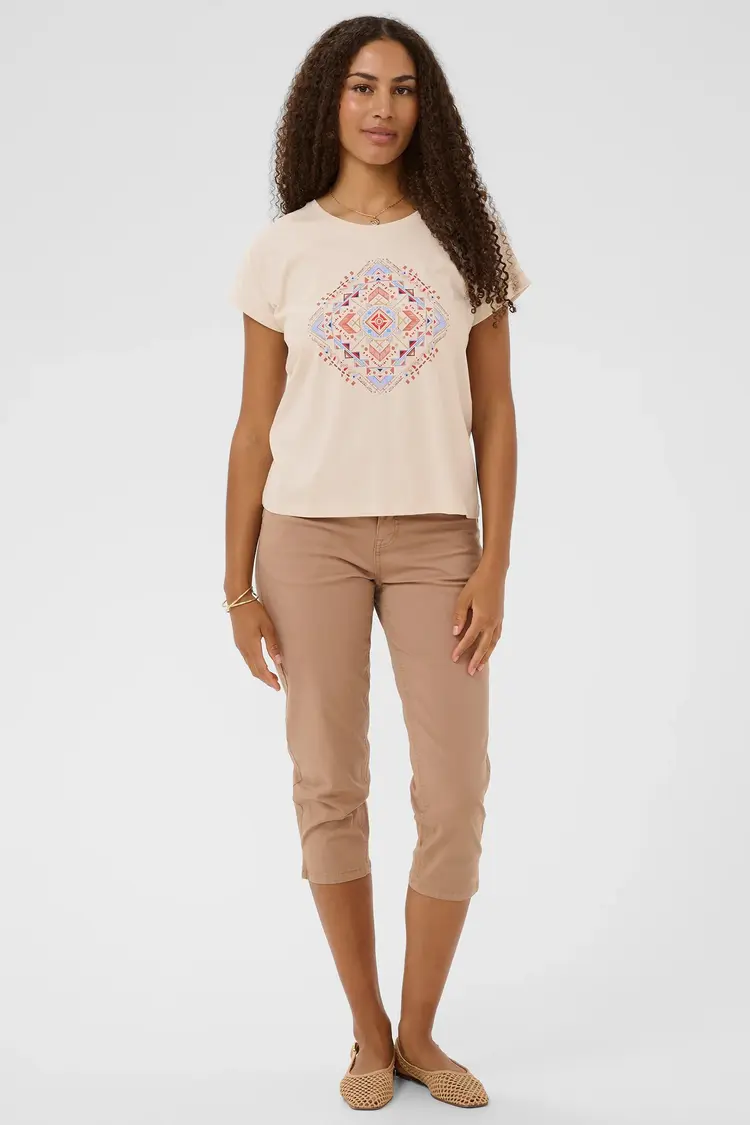 Cream Cream - BERTA Capri Twill Pants
