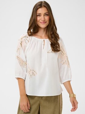 Cream Cream - BRIANNA Embroidered Blouse