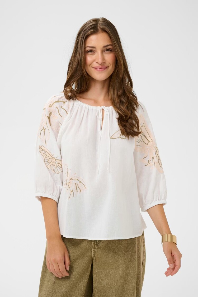 Cream Cream - BRIANNA Embroidered Blouse