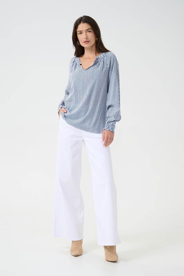 Cream Cream - TIAH LS Printed Boho Top