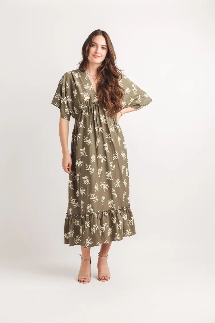 Papillon Papillon - Rubber Print Leaf  Maxi Dress