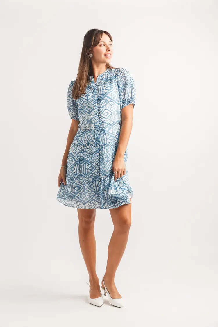 Papillon Papillon - Print Puff Slv Dress w/Buttons