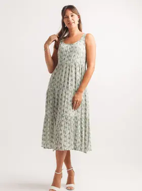 Papillon Papillon - Slvless Tiered Leaf Print Dress