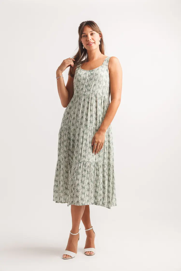 Papillon Papillon - Slvless Tiered Leaf Print Dress