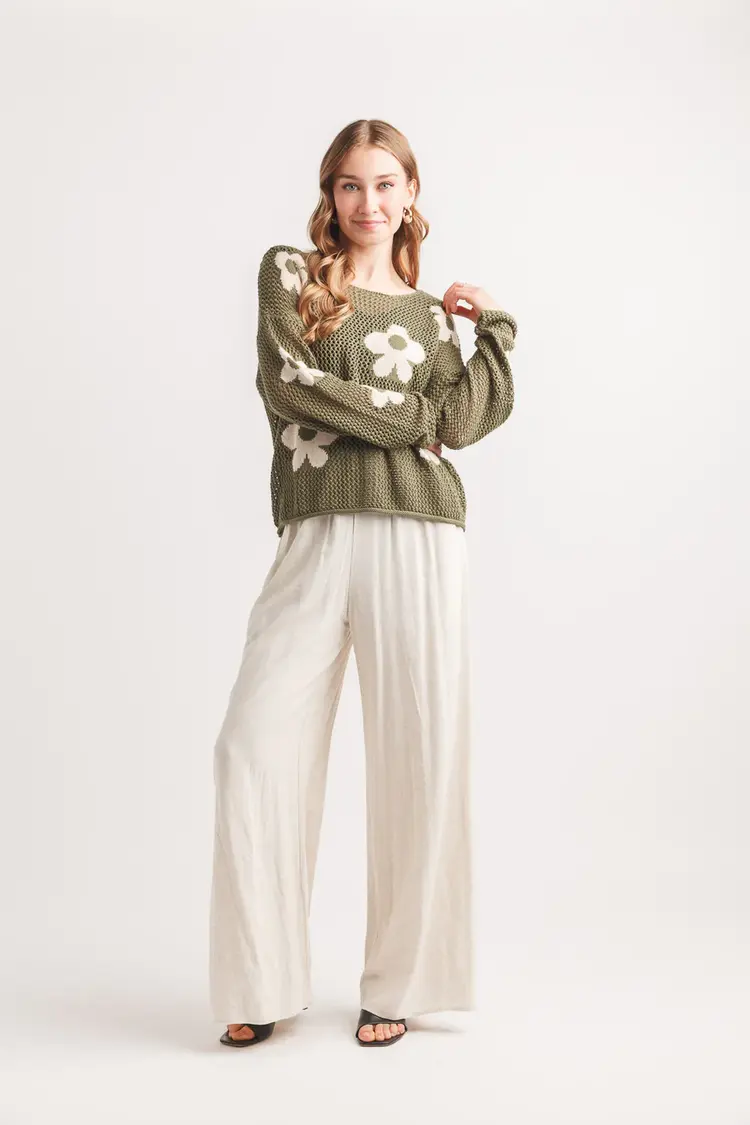 Papillon Papillon - Linen Blend Wide Leg Pants