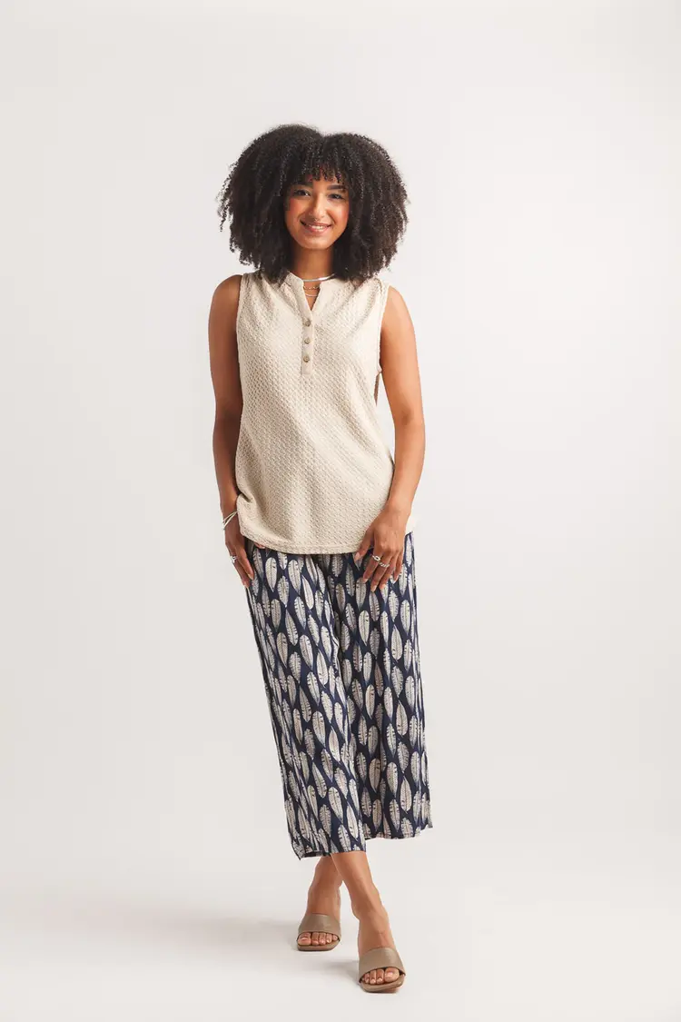 Papillon Papillon - Leaf Print Cropped Pant