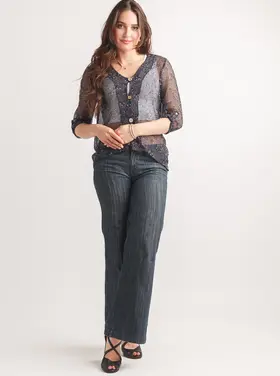 Papillon Papillon - Mesh Tab Sleeve Cardigan