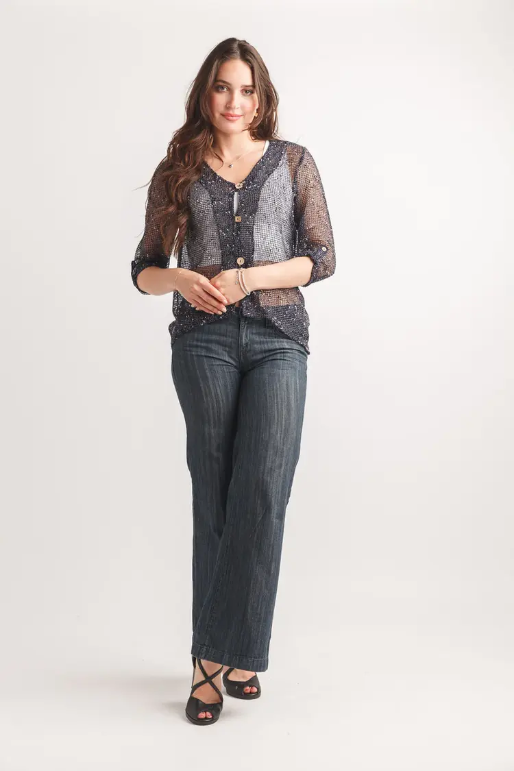 Papillon Papillon - Mesh Tab Sleeve Cardigan