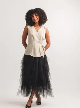 Papillon Papillon = Wrap Style Vest w/Side Ties