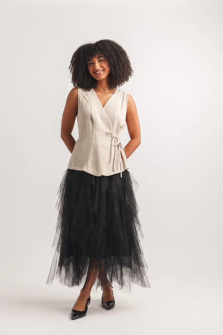 Papillon Papillon = Wrap Style Vest w/Side Ties