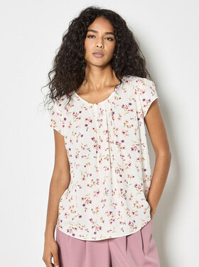 Apricot Apricot - Ditsy Print Tulip  Cap Slv Top