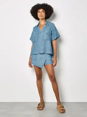 Apricot Apricot - Denim Slub Wrap Skort