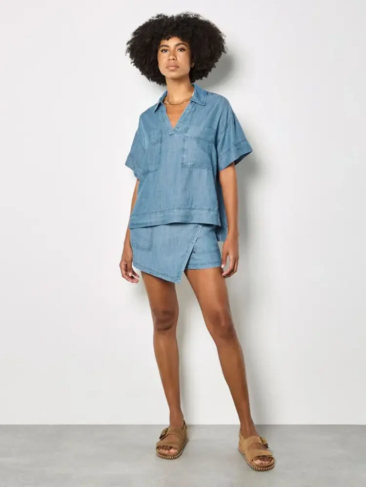 Apricot Apricot - Denim Slub Wrap Skort