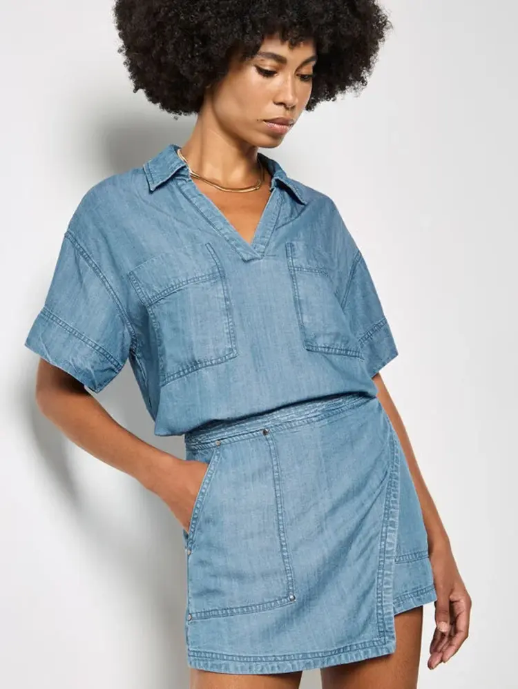 Apricot Apricot - Denim Slub Wrap Skort