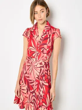 Apricot Apricot - Layered Tropical Button Dress