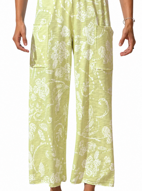 Escape Escape - Floral Print Pant w/Front Pockets