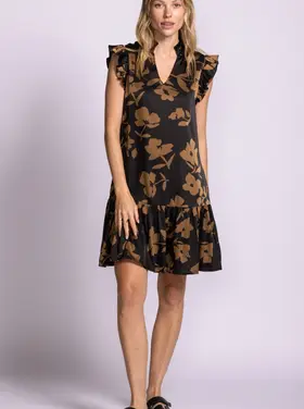 Pink Martini Pink Martini - OPHELIA Floral Ruffle Bottom Dress