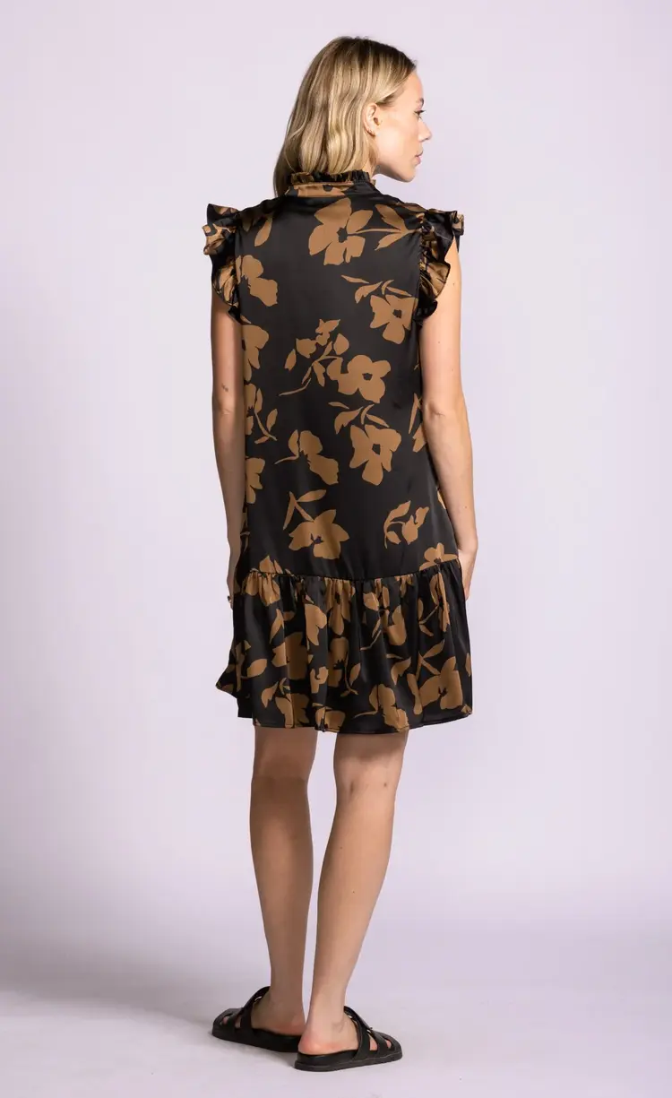 Pink Martini Pink Martini - OPHELIA Floral Ruffle Bottom Dress