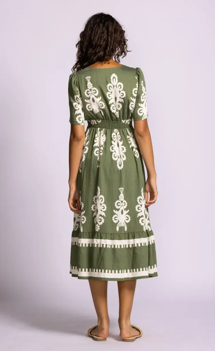 Pink Martini Pink Martini - BELLINGHAM  Printed Empire Waist Dress