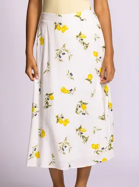 Pink Martini Pink Martini - LA Maida Lemon Print Midi Skirt