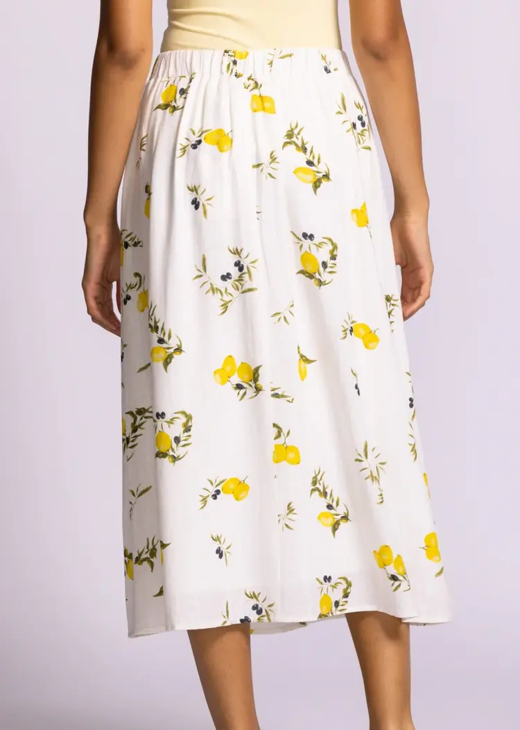 Pink Martini Pink Martini - LA Maida Lemon Print Midi Skirt