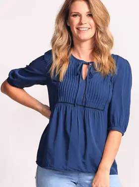 Pink Martini Pink Martini - AZALEA Eyelet Button Front Top