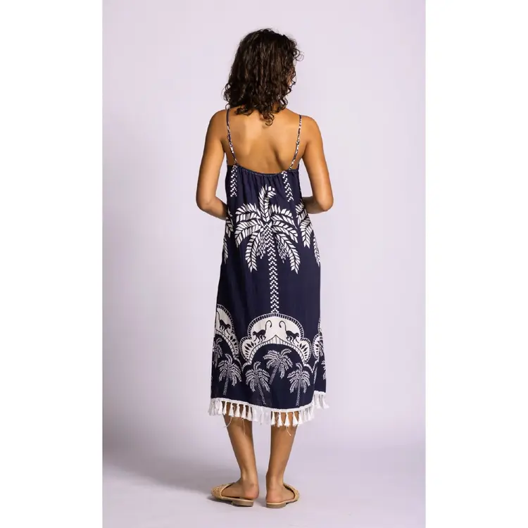 Pink Martini Pink Martini - ARCOLA Tropical Print w/Tassel Bottom Dress