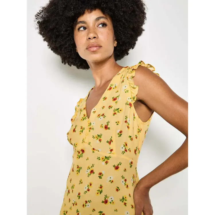 Apricot Apricot - Empire Frill Slv Ditsy Mini Dress
