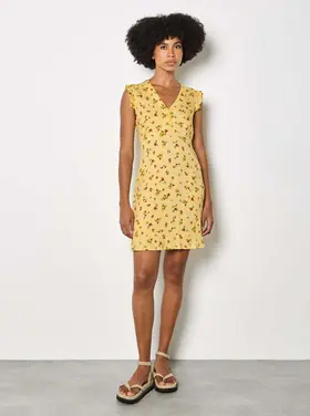 Apricot Apricot - Empire Frill Slv Ditsy Mini Dress