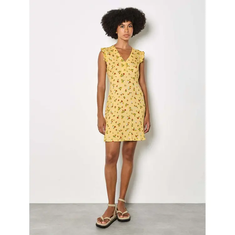 Apricot Apricot - Empire Frill Slv Ditsy Mini Dress